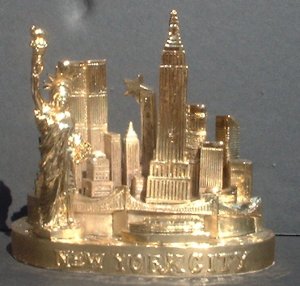 New York Skyline w/Liberty, WTC, and Empire State Bldg